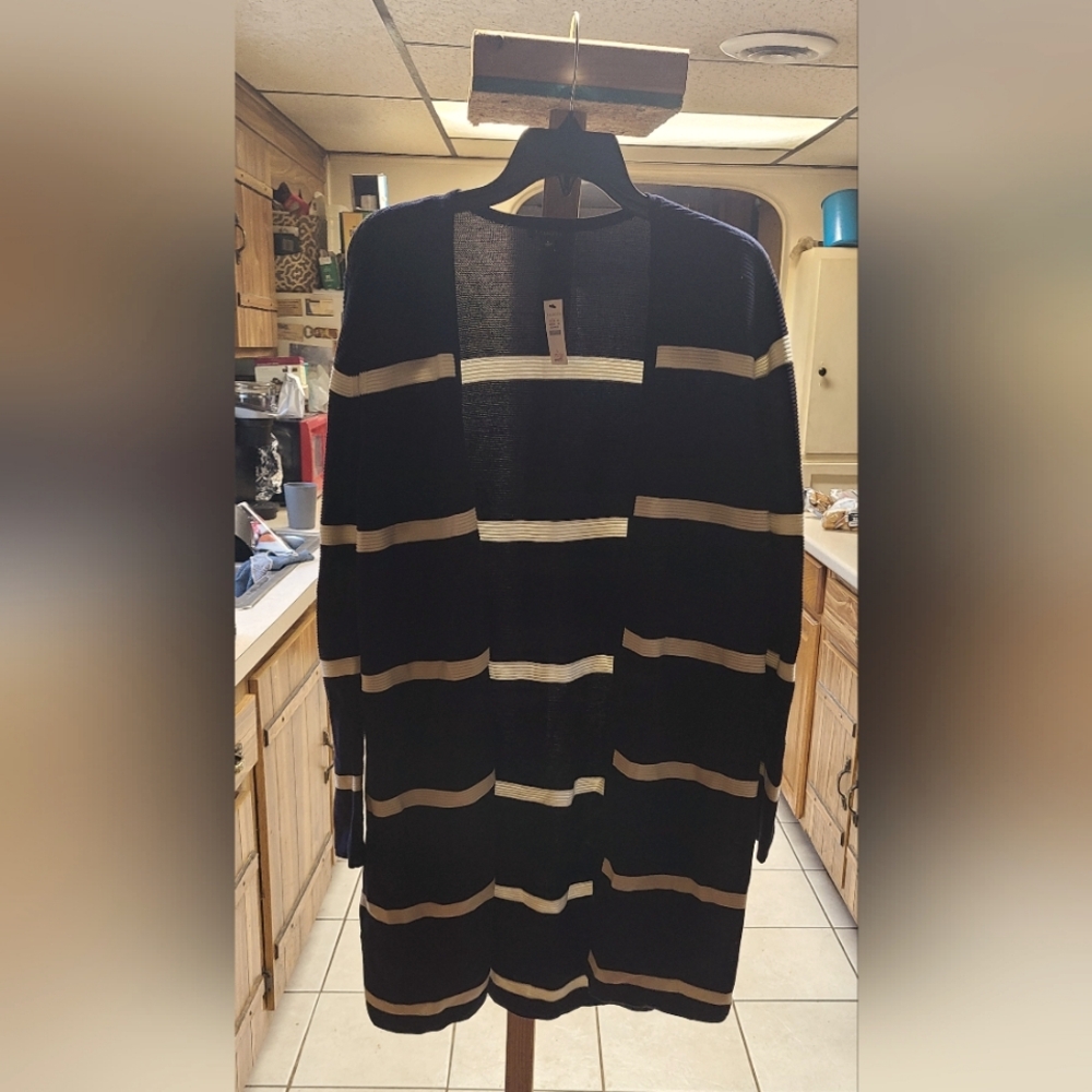 Black and White Striped Sweater 42-20